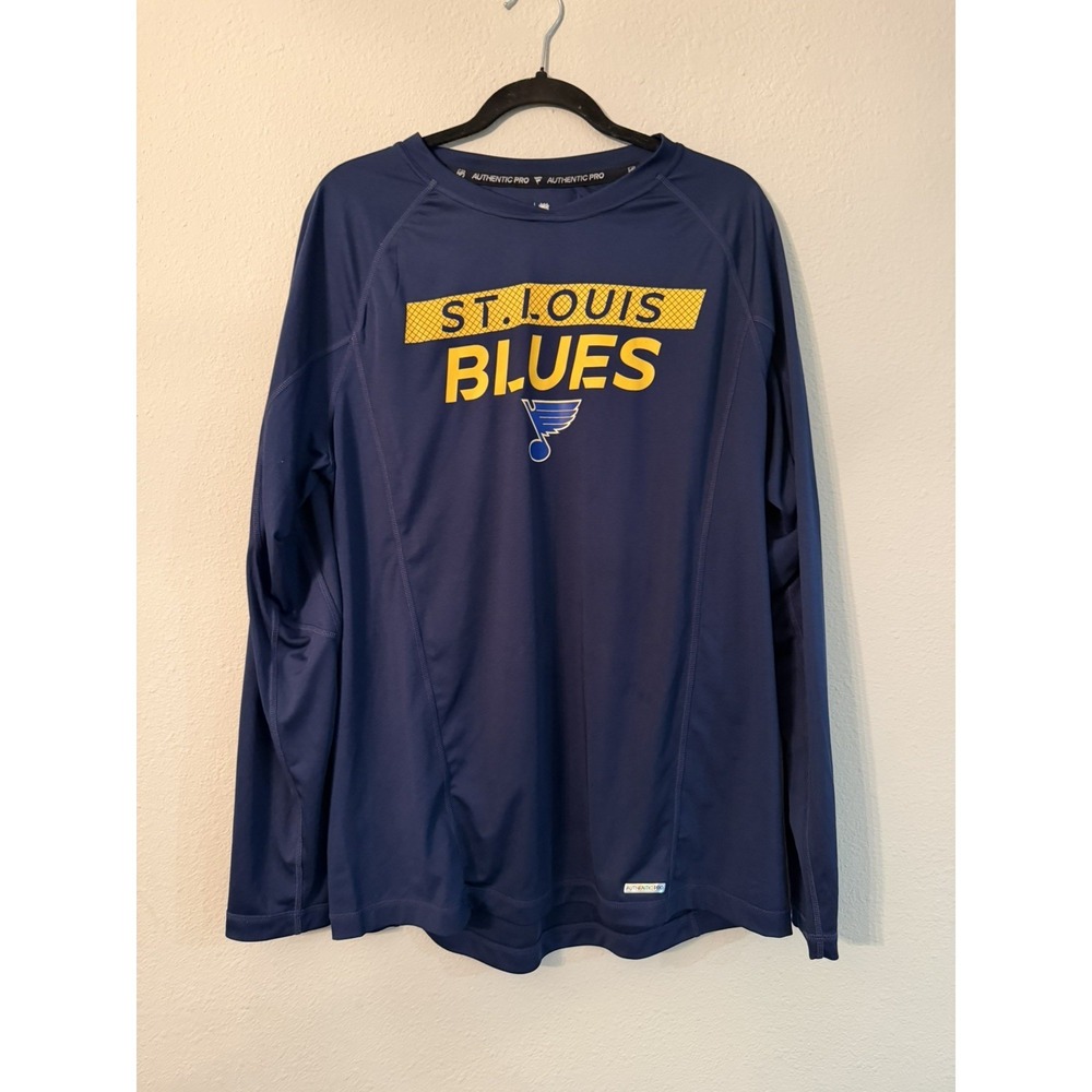 Fanatics Authentic Pro Mens St Louis Blues Hockey‎ NHL Long Sleeve Large EUC
